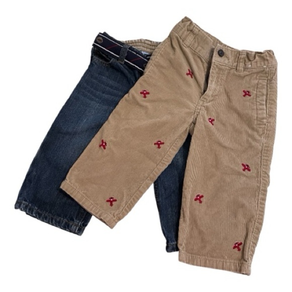 Gymboree Corduroy Slacks & Janie and Jack Denim Jeans, Size 12 Months.